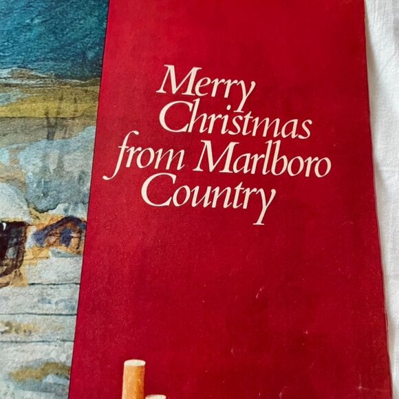 1971 Marlboro Cigarette Tobacco Ad Print Ad Full Page Christmas Scene u Cowboy H - Picture 3 of 5